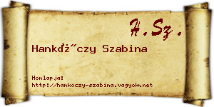 Hankóczy Szabina névjegykártya